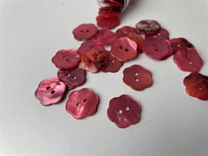 Perlemorknap - blomst i pink, 15 mm